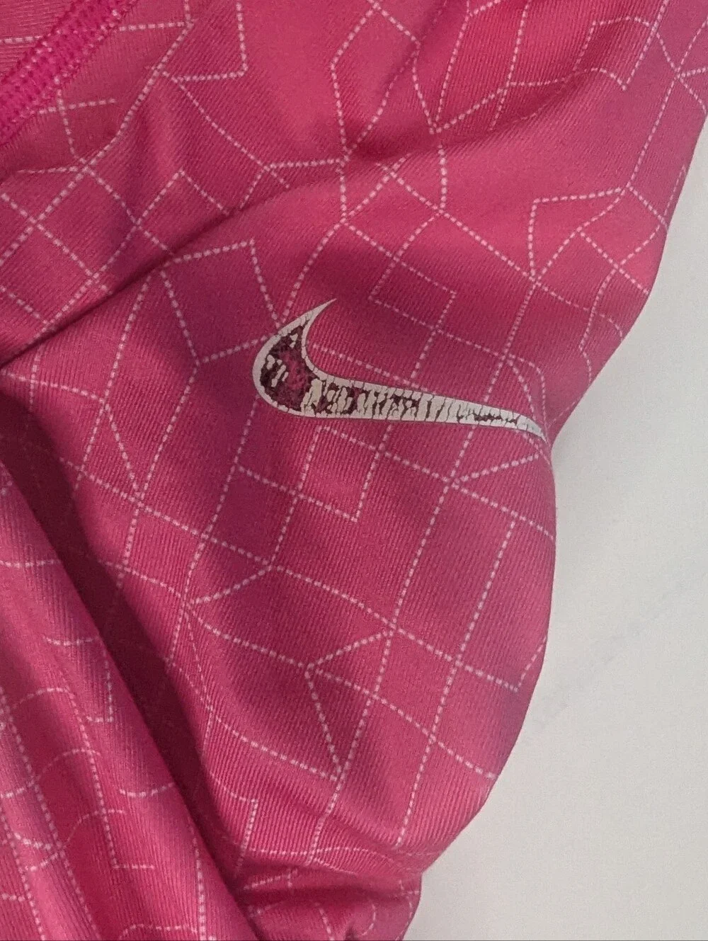 Nike Pro Dri Fit Womens Half Zip Athletic Jacket Pink Size Large